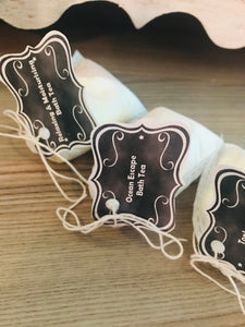 Assorted bath tea sachets.
