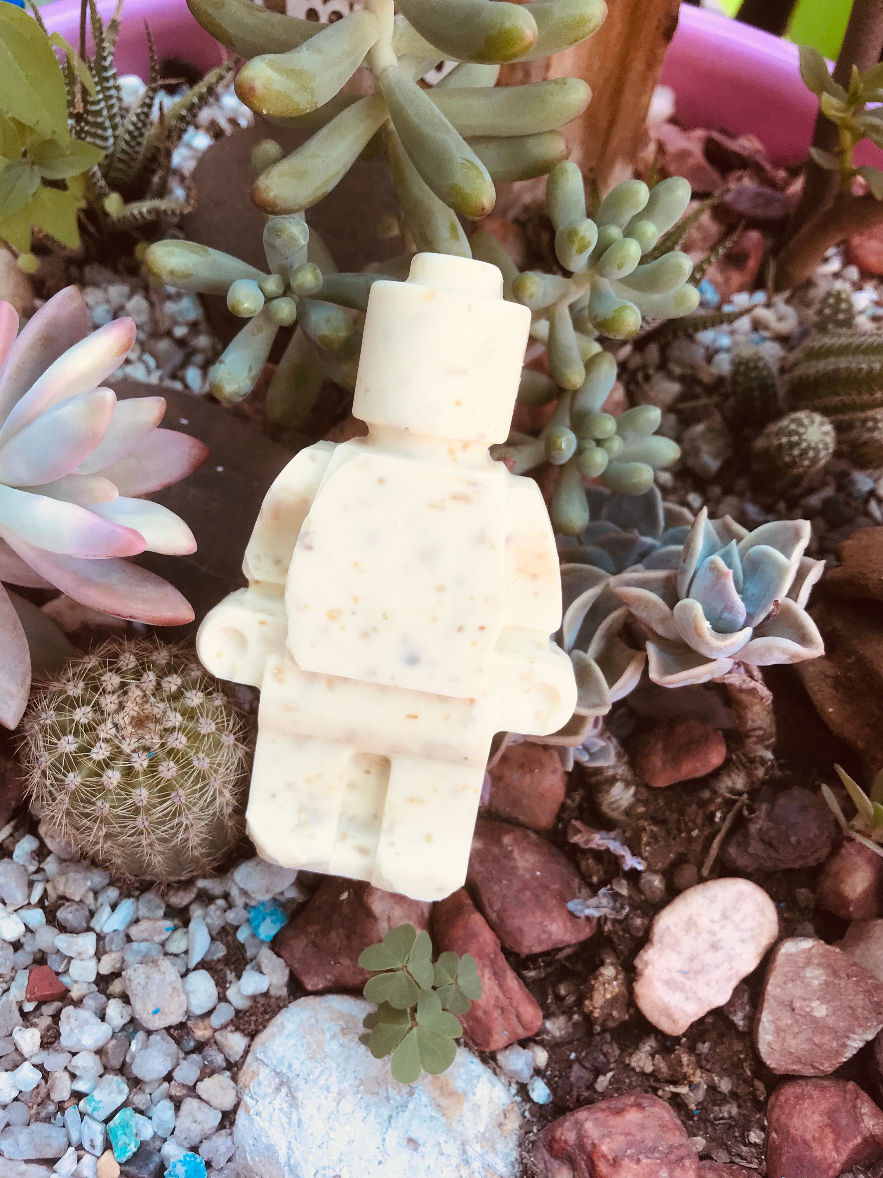 Lego shaped oats and honey soap