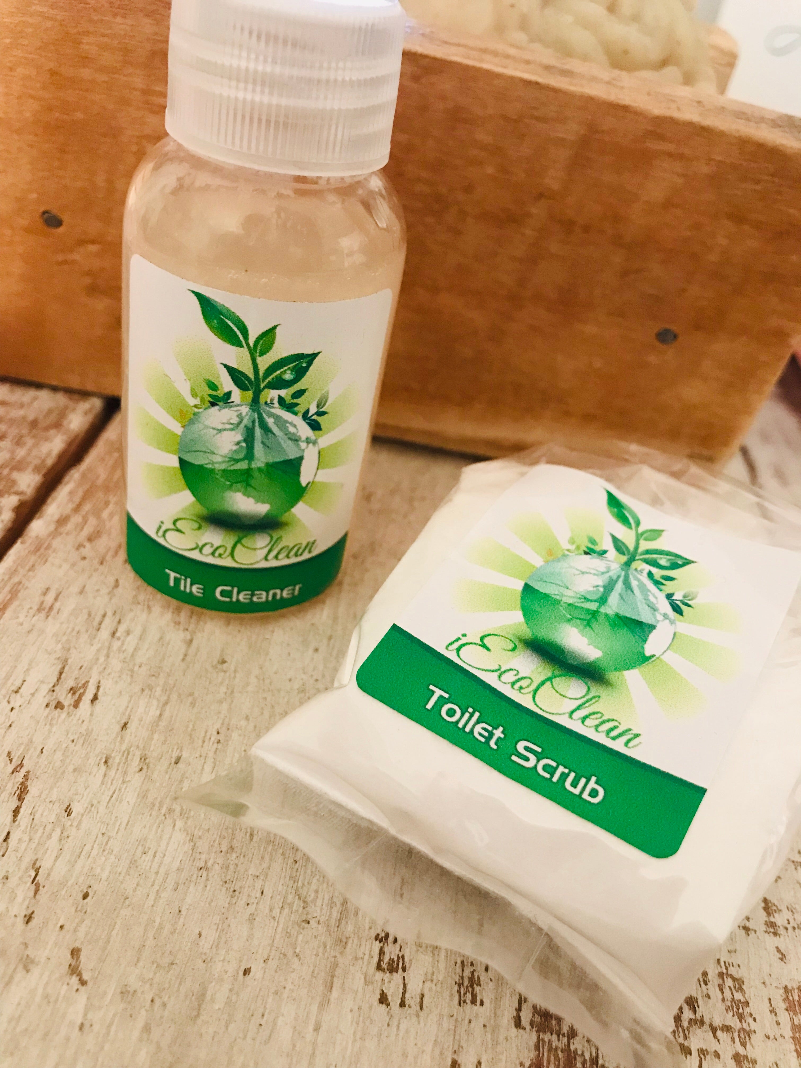 50ml Natural Tile Cleaner and 50g 100% biodegradable toilet scrub