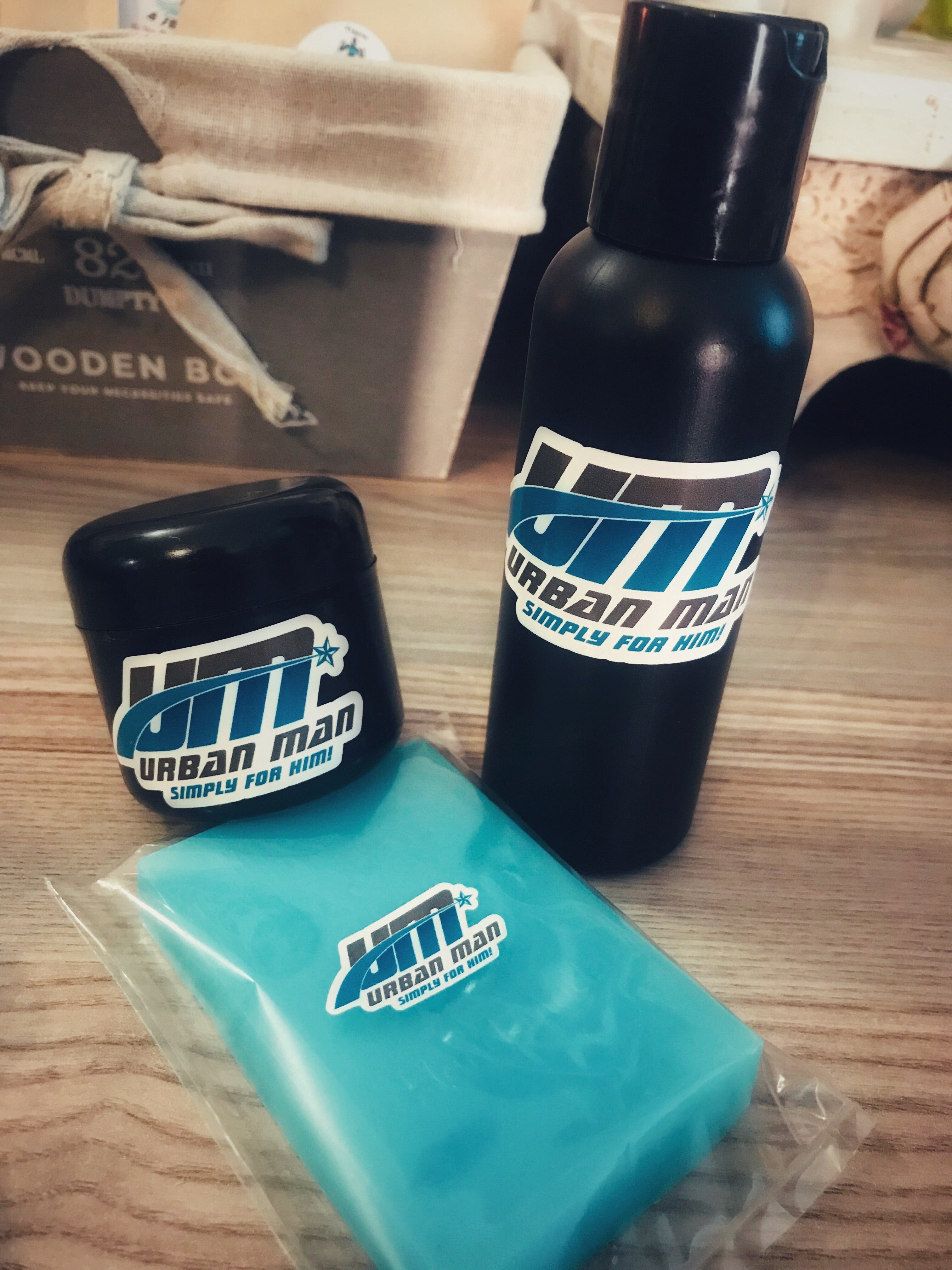 Urban man soap, body wash and hand butter set