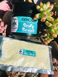 100ml Activated Charcoal Scalp Scrub and 50ml Hemp and Moringa Hair mask