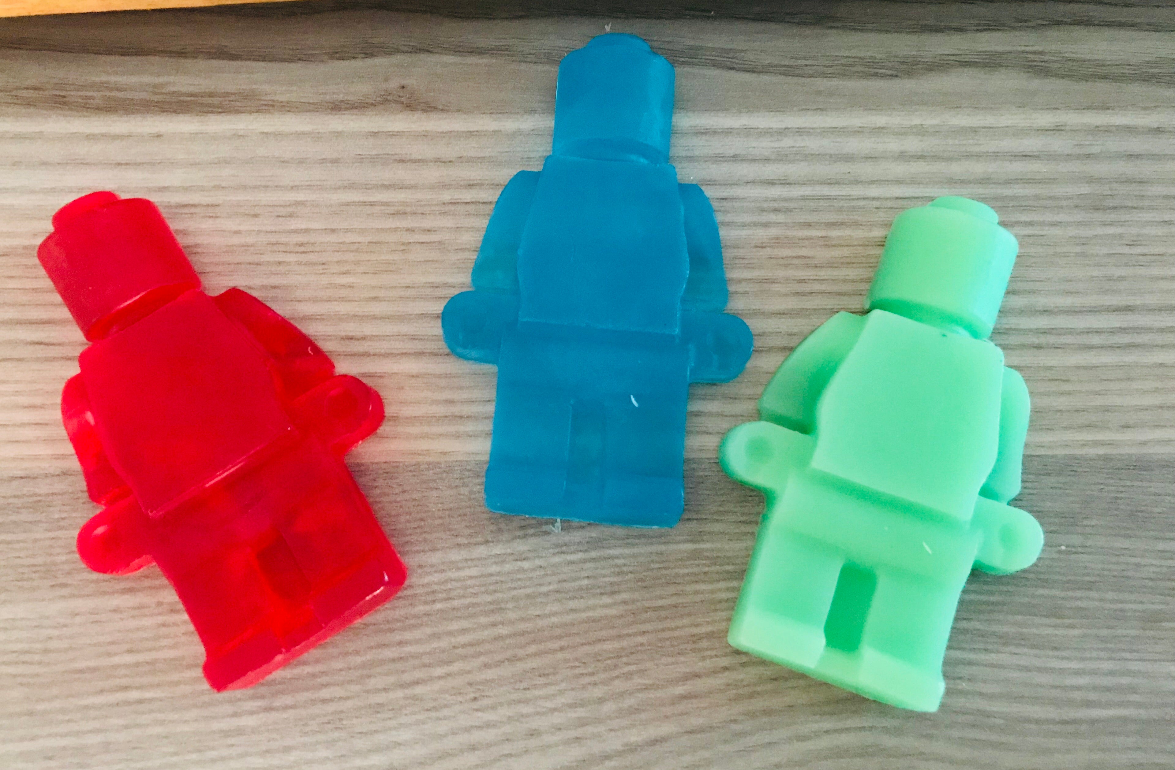 Assorted lego shaped soaps