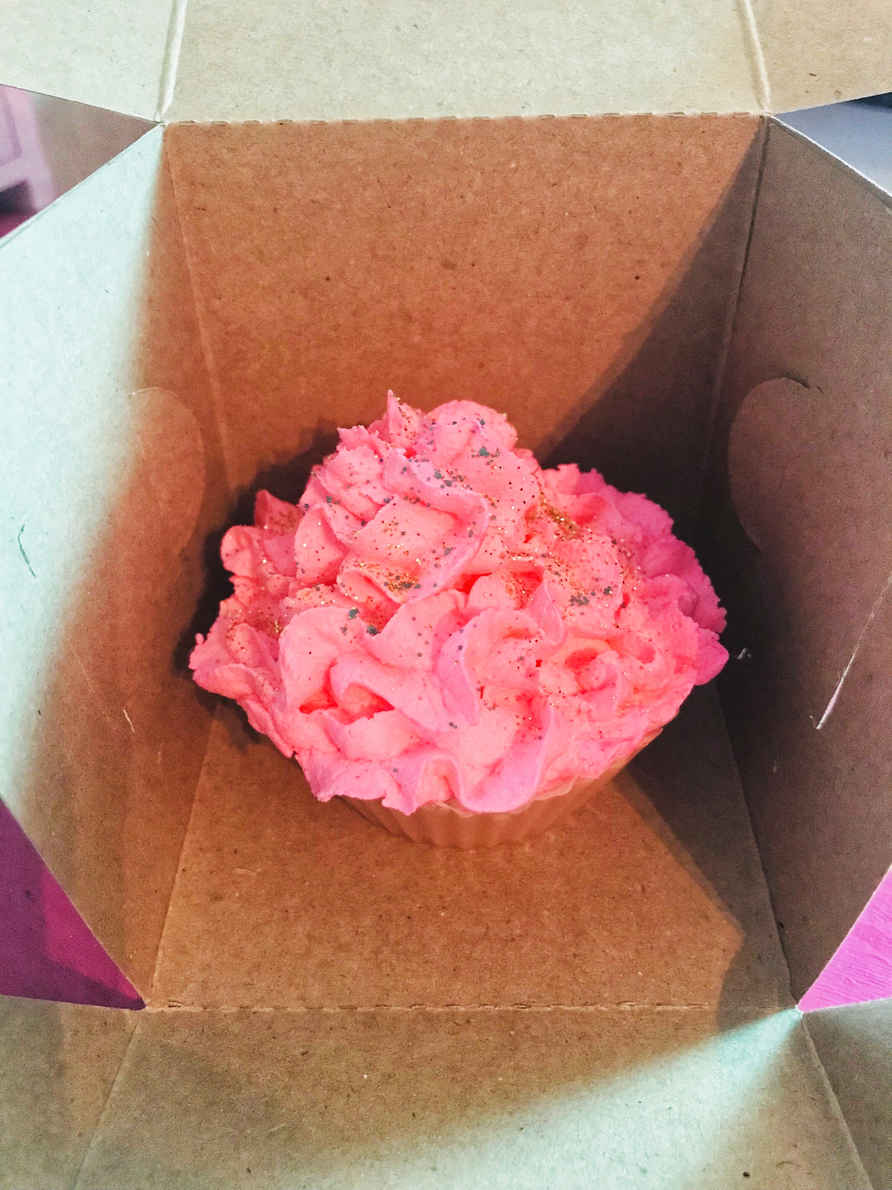 Soap cupcake with soap frosting in a cupcake box