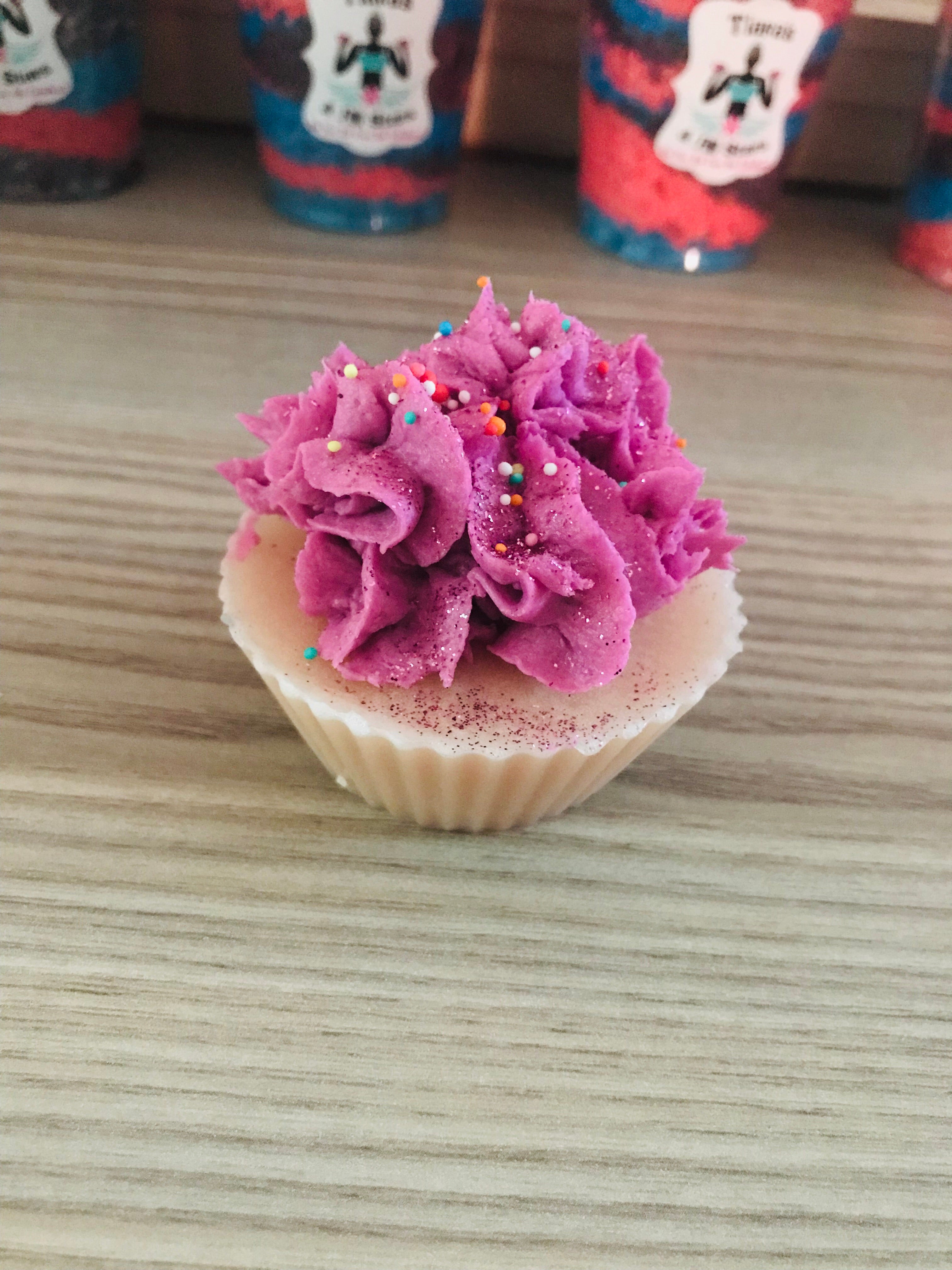 Soap cupcake with soap frosting in a cupcake box