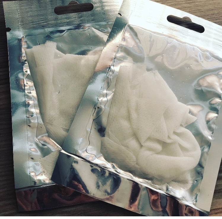 Set of 2 x sheet masks, drenched in Our Youth Serum with Vitamins and Hyaluronic Acid gel