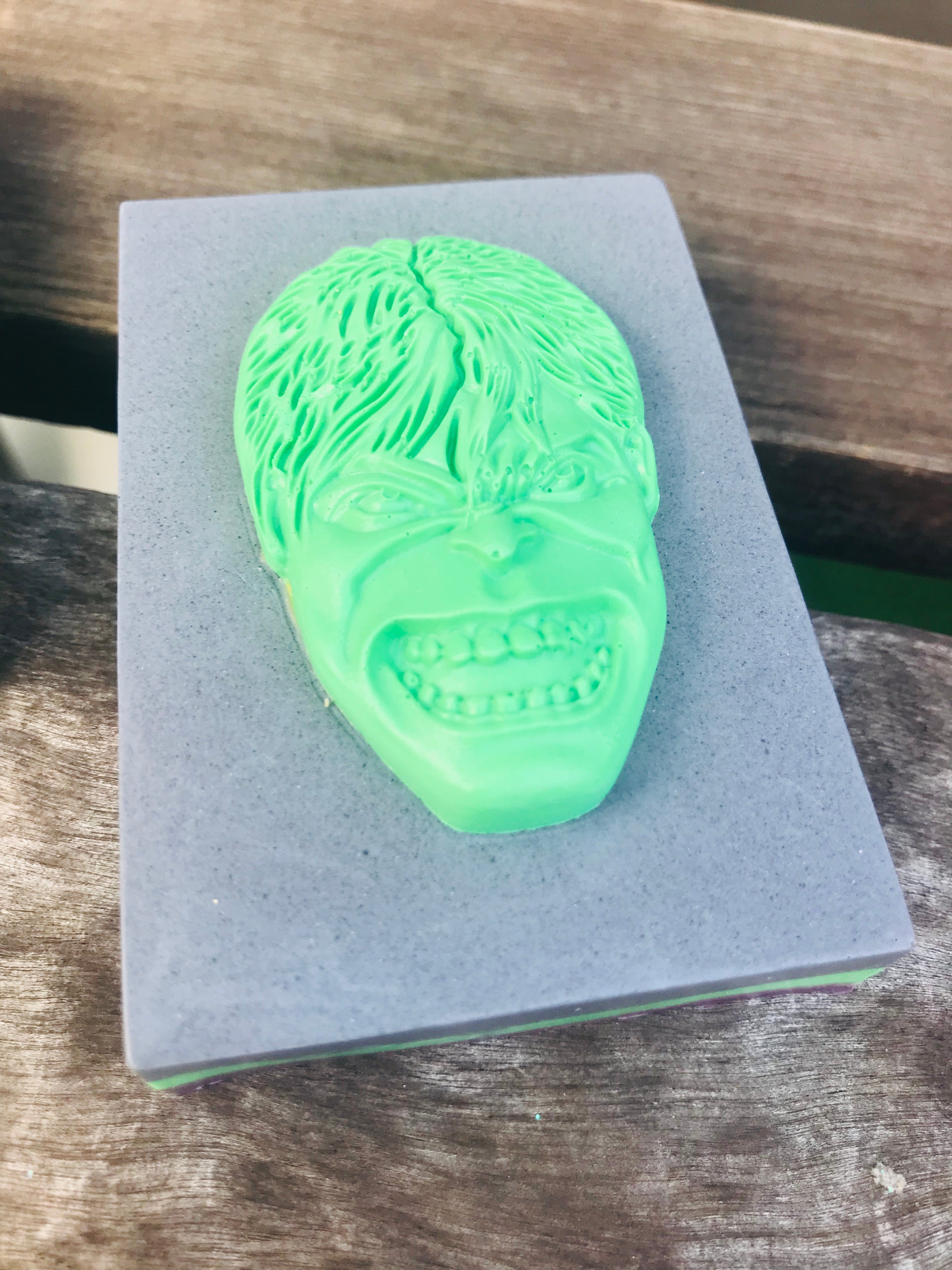 Hulk themed bar soap