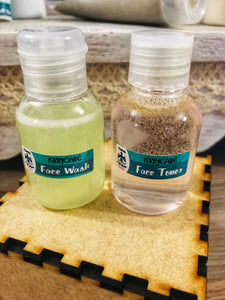 30ml tea tree face wash and 30ml rose toner