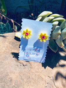 Clay daisy Earrings Stainless Steel studs
