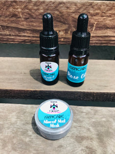 10ml Vitamin C Serum, 10ml Rose oil and 10ml Mineral Mud Mask