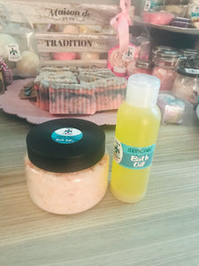 250g bath salt & 100ml bath oil