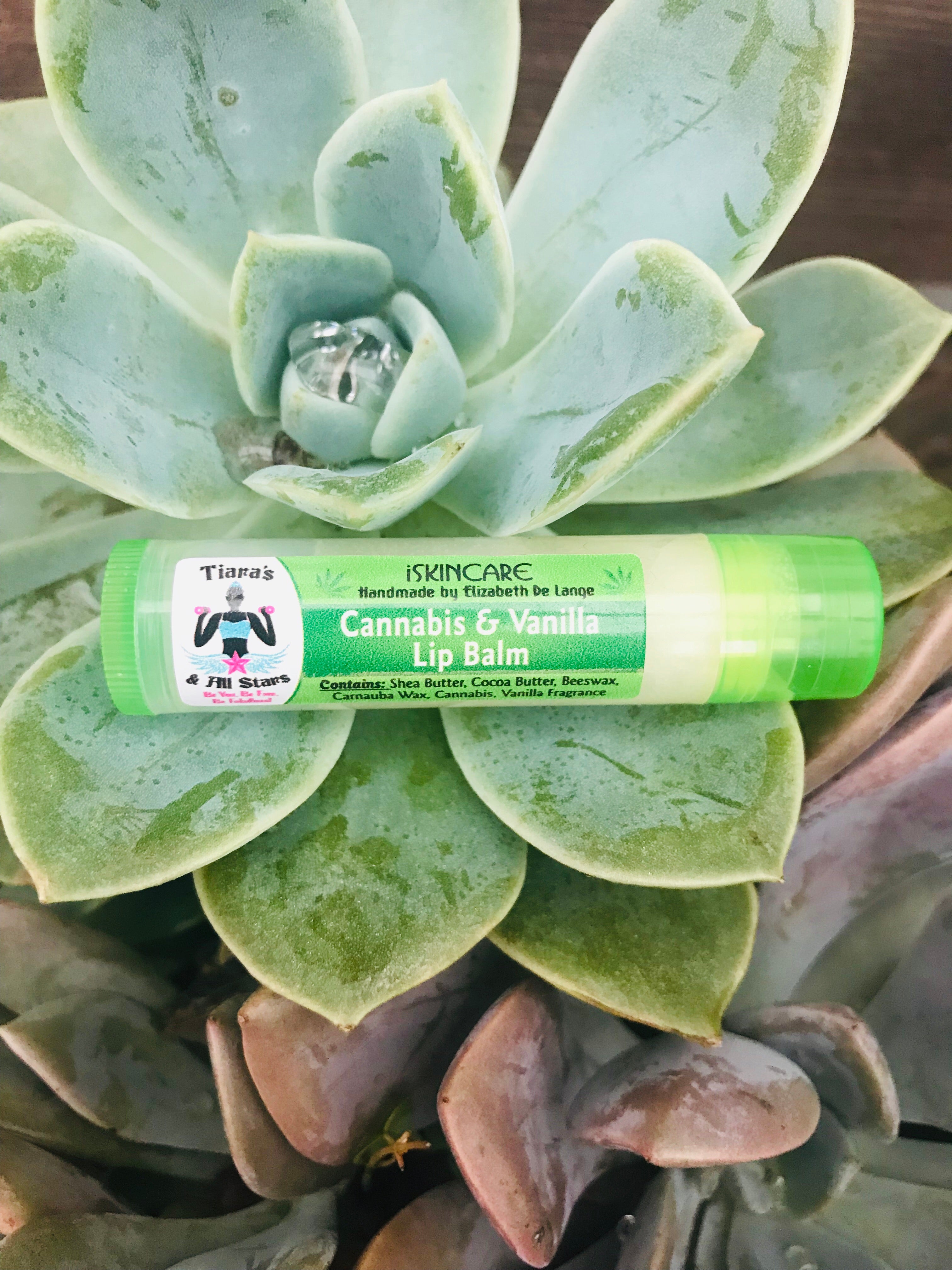 Hemp Infused Mint, Vanilla Lip Balm with cocoa and shea butter