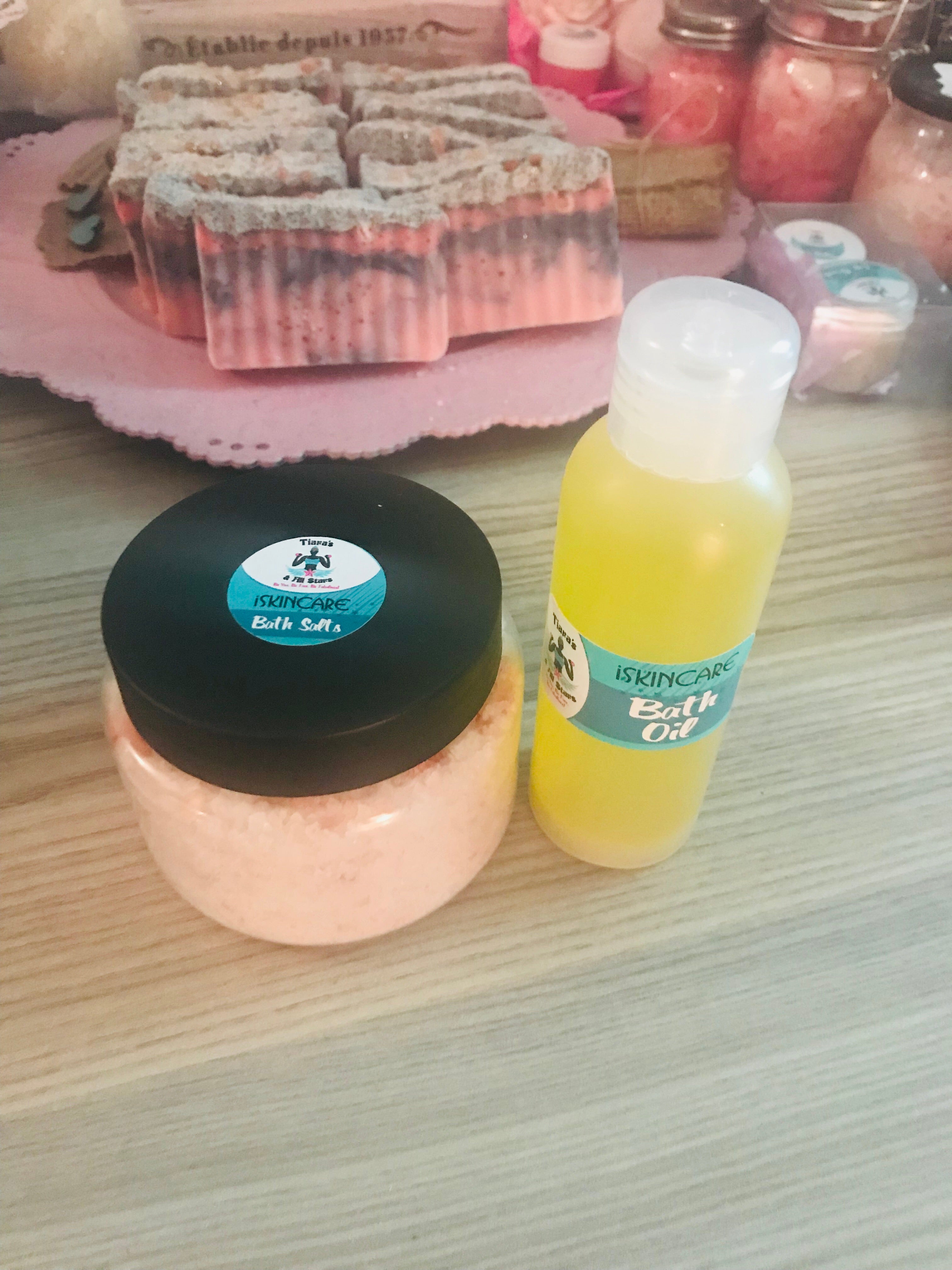 250g bath salt & 100ml bath oil