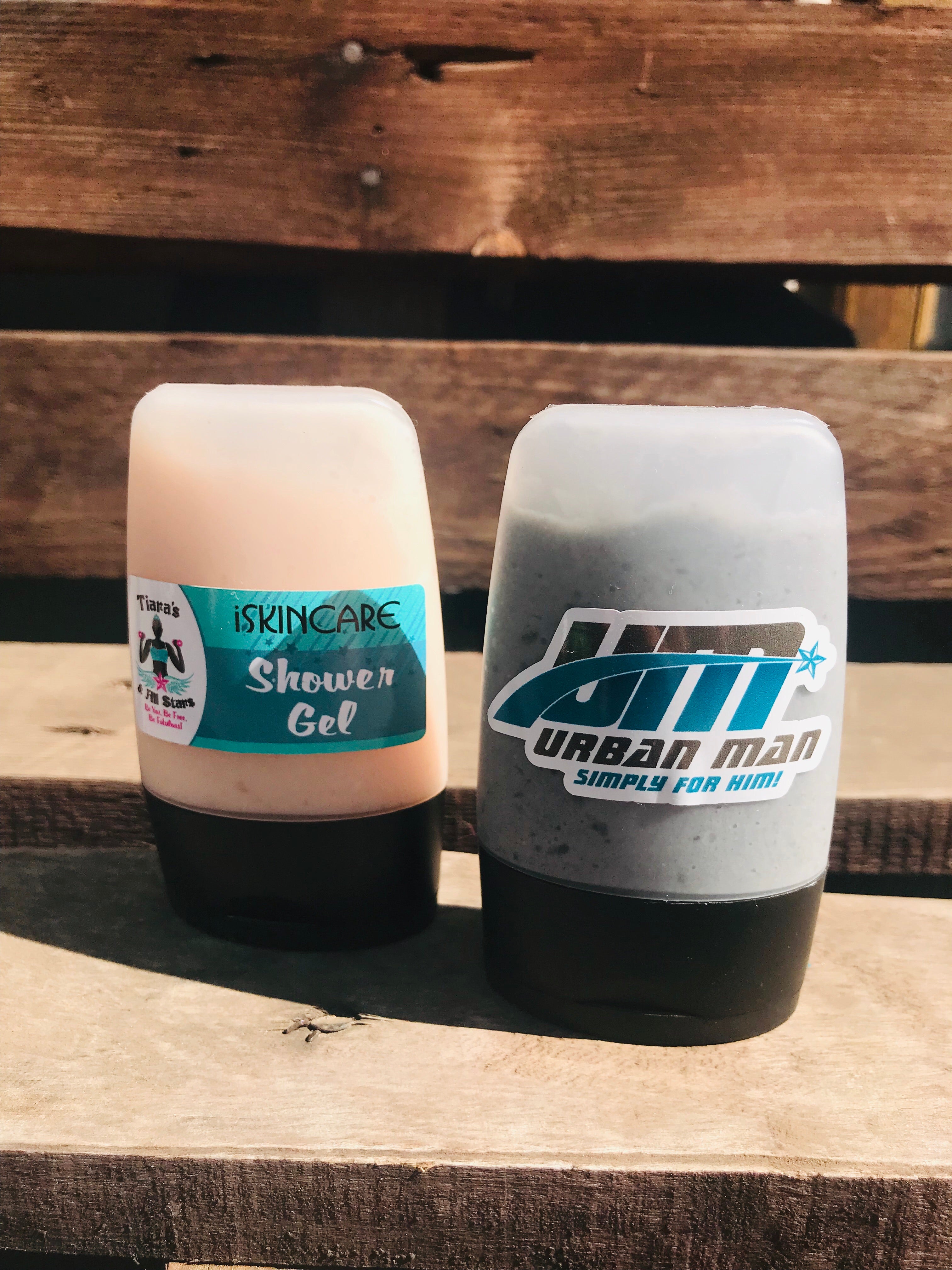 50ml Pink Clay shower Gel for Her and 50ml Mineral Mud Wash for him