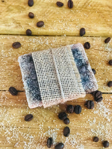 Handmade organic ground coffee, vanilla and sugar soap