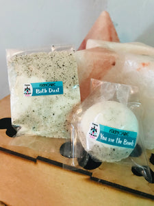 Mini Vanilla Latté bath bomb and Foamy Vanilla latté bath dust set