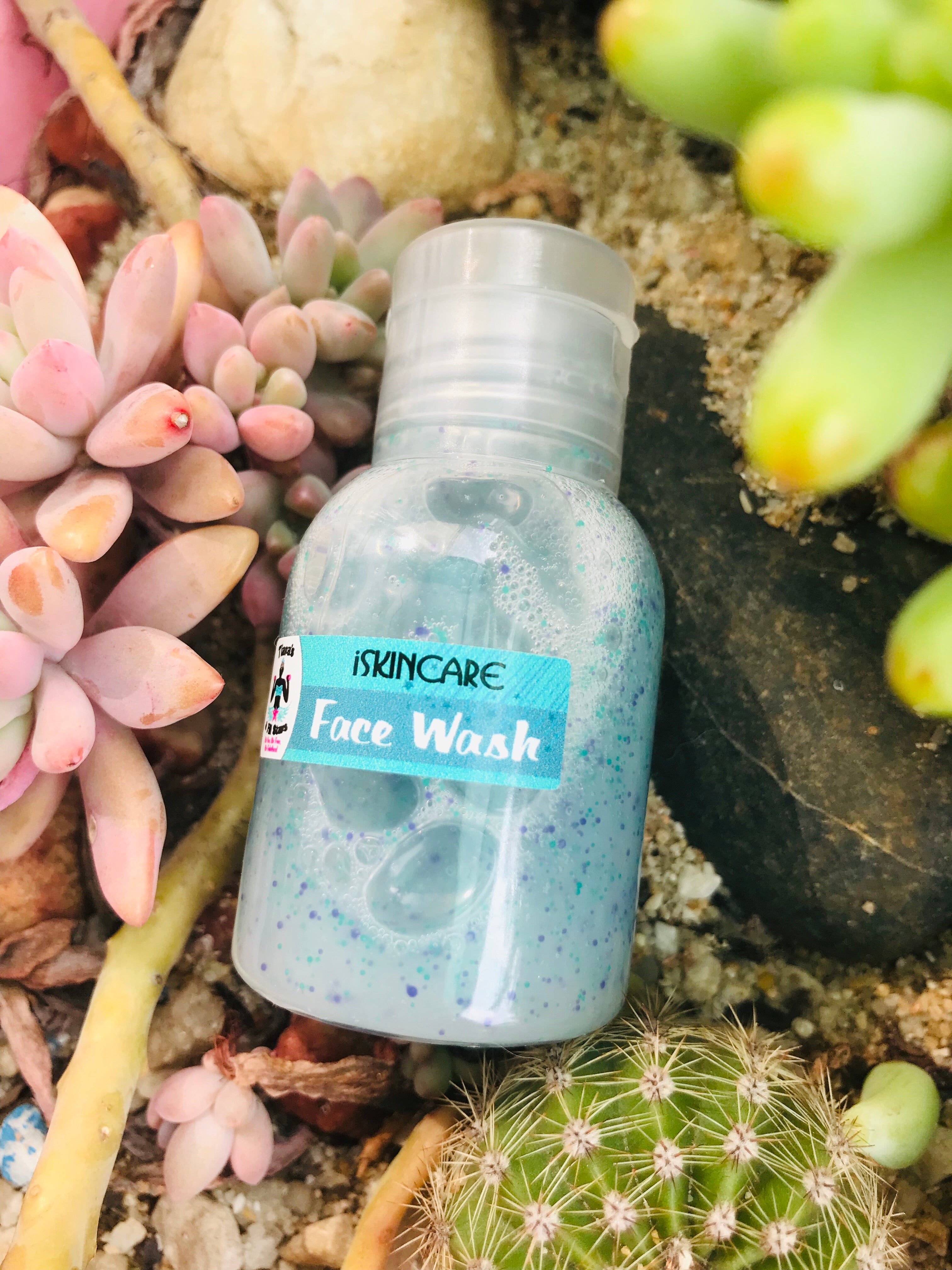 30ml exfoliating gel face wash with beads. Tea tree and Rose essential oil