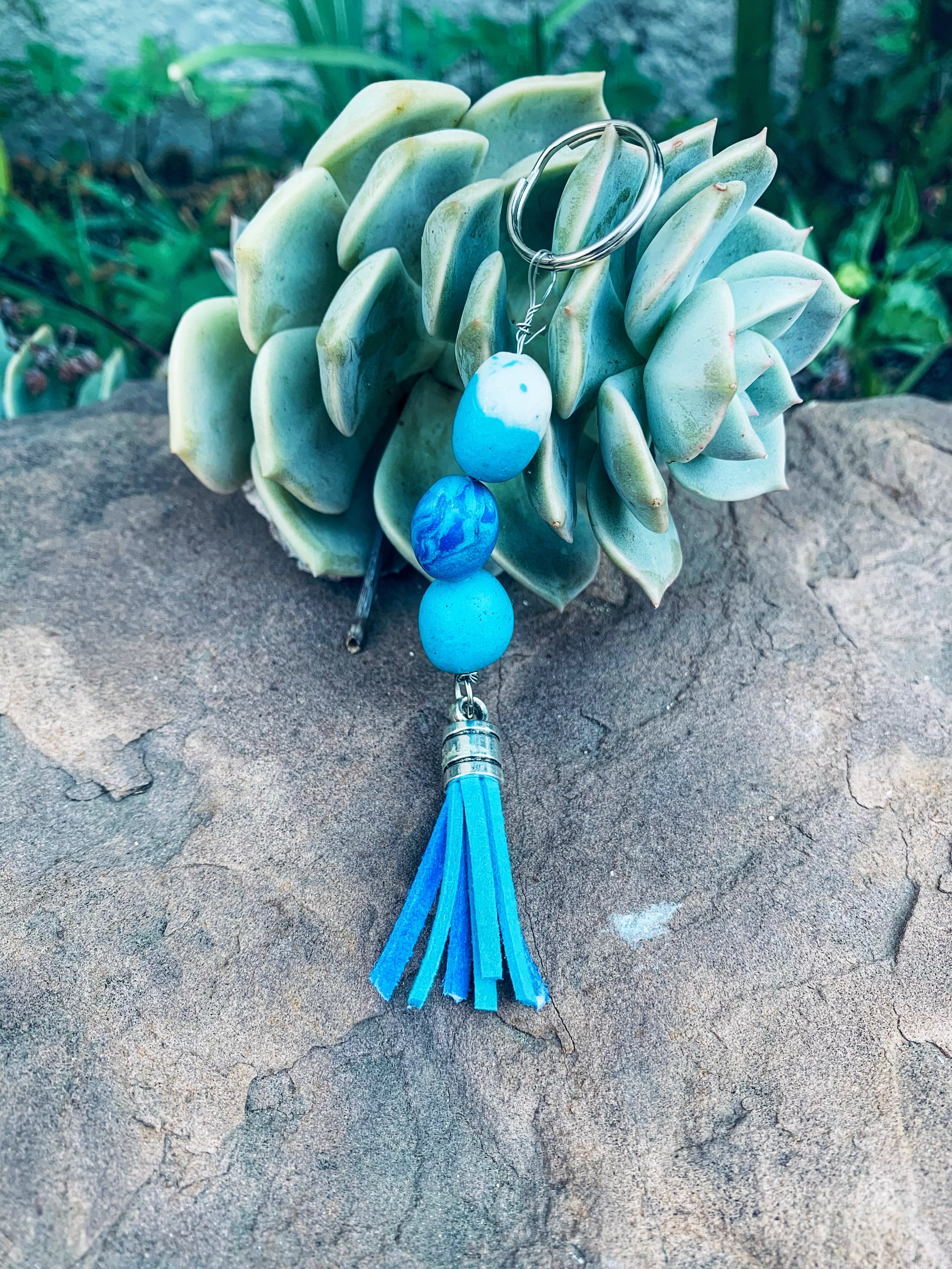 Clay & Tassel Keychain