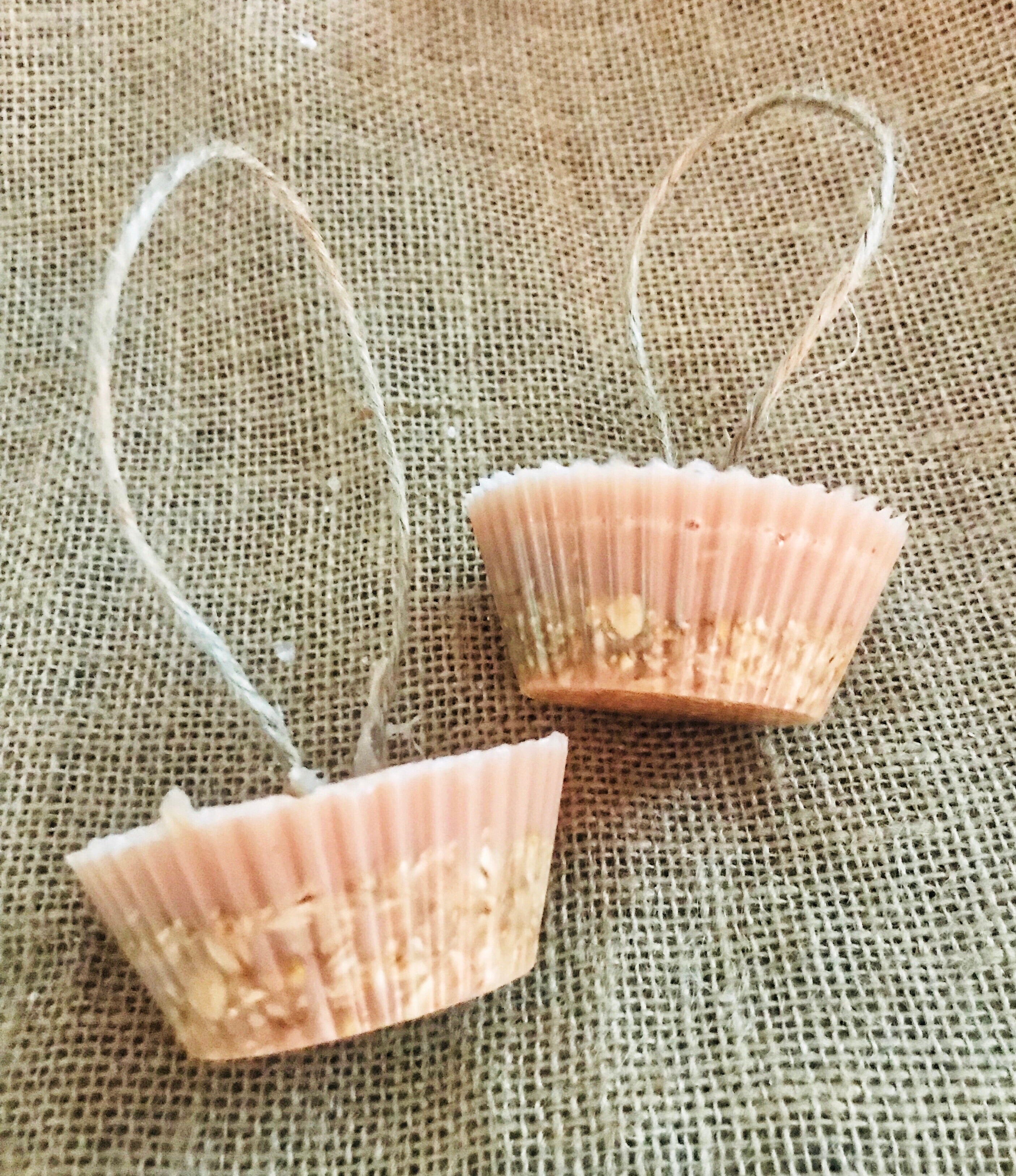 50g honey, oats and vanilla soap on a roap