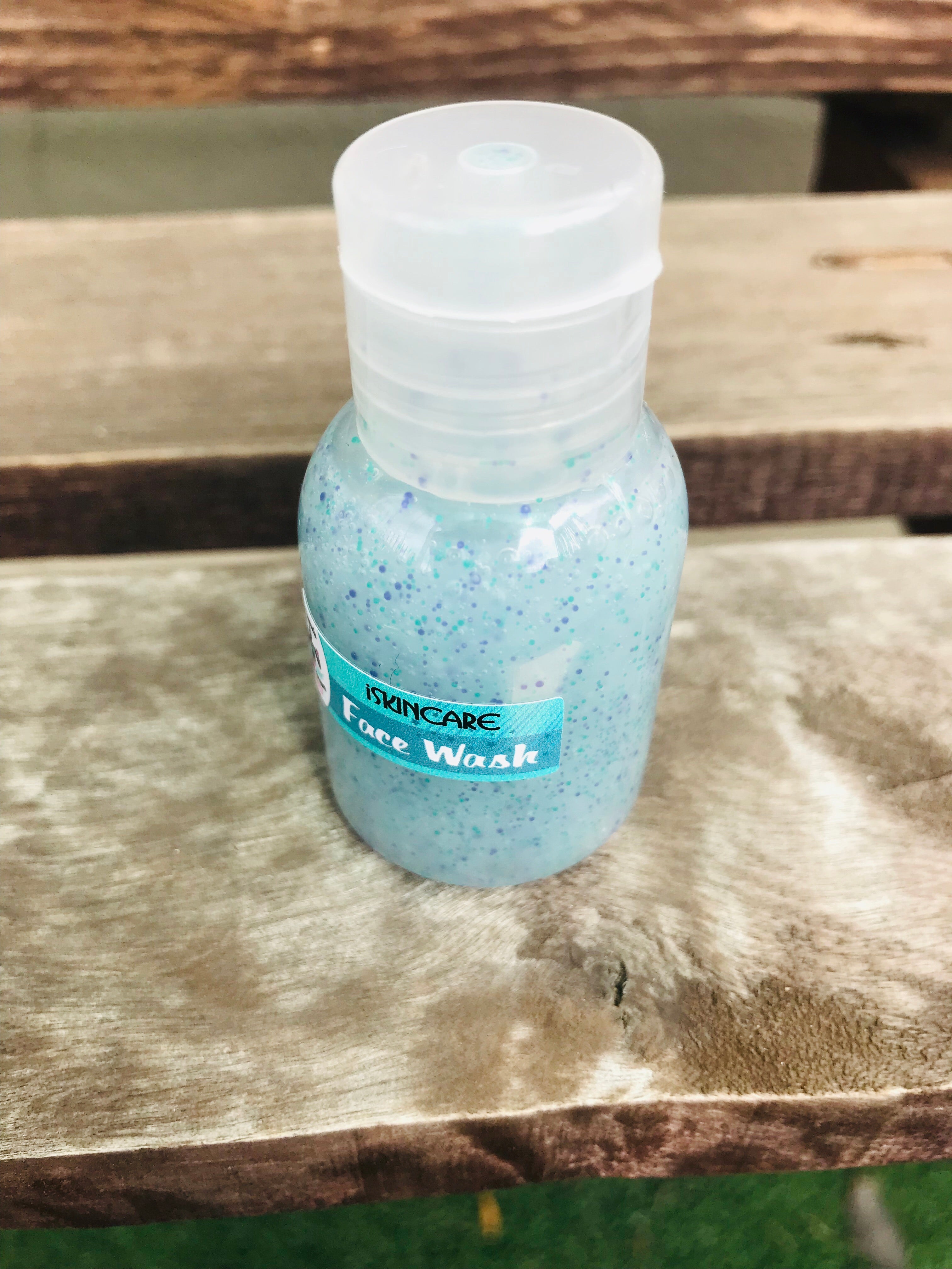 30ml exfoliating gel face wash with beads. Tea tree and Rose essential oil