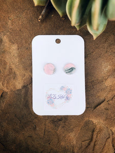 Pastel Pink Clay Dot Earrings